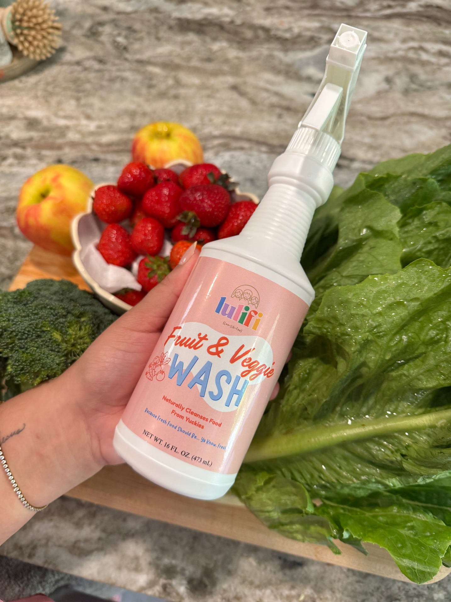 Fruit & Veggie Wash - 16oz - Clean Fresh Produce Before it Reaches Your Family’s Table